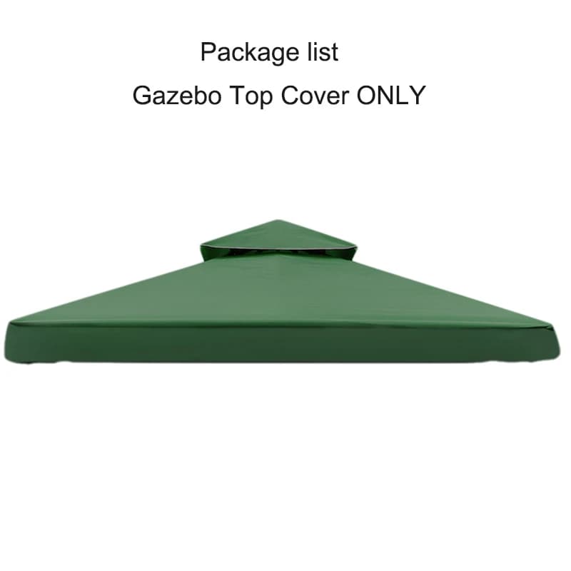 Parasol de jardin extérieur, 3x3m, auvent de belvédère, 118 "x 118", pare-soleil de remplacement - GERMANY - Double Tiered Green - 3m * 3m