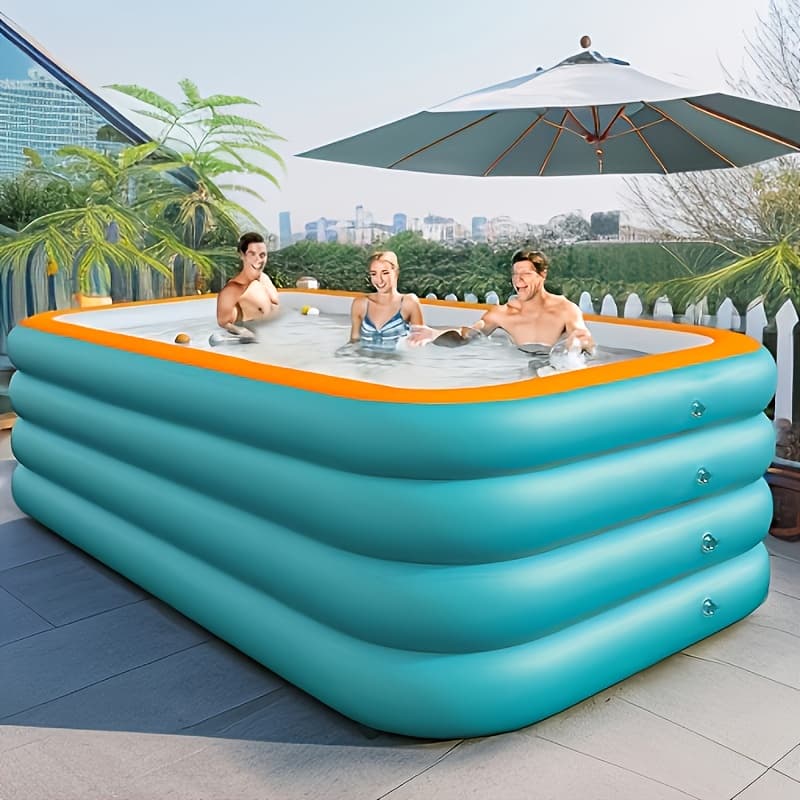 Plongez dans le Fun ! Découvrez la Piscine Gonflable 3x1.75m pour Adultes - pvc haute résistance