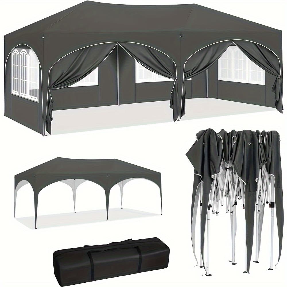 Pergola Extérieure 3x6m - La Tente d'Ombrage Étanche pour vos Fêtes en Plein Air - gris