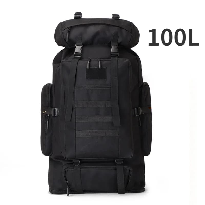 "Découvrez le Sac à Dos Militaire 100L : Le Meilleur Compagnon pour vos Aventures Outdoor - 100L (Black)