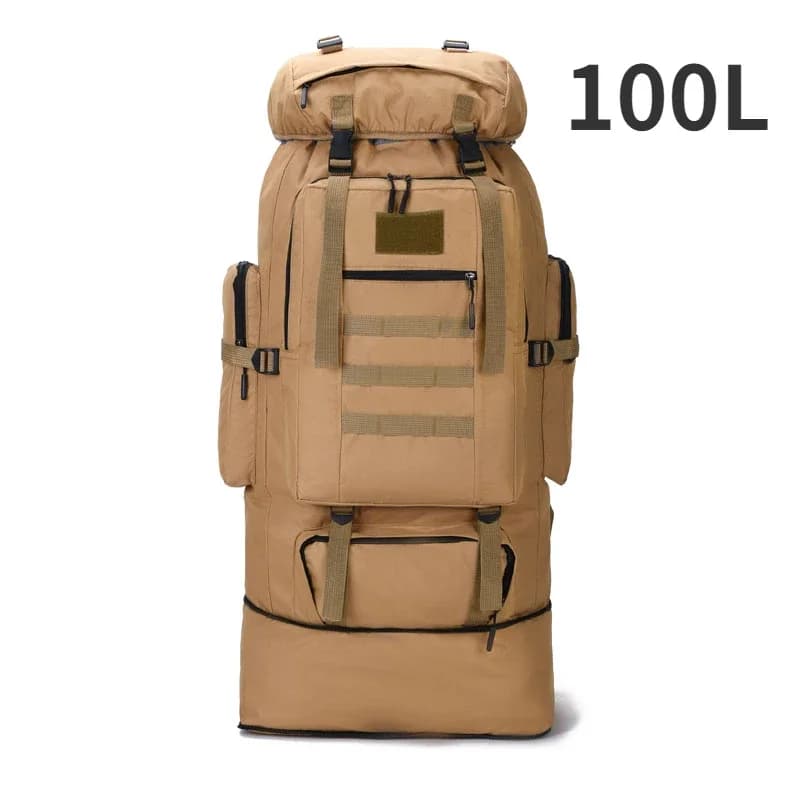 "Découvrez le Sac à Dos Militaire 100L : Le Meilleur Compagnon pour vos Aventures Outdoor - 100L (Khaki)