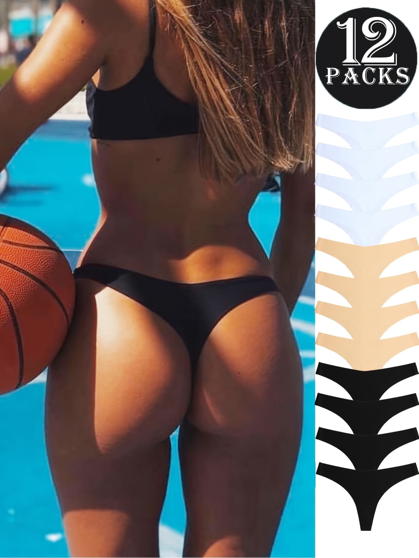 Osez la Séduction : Nouveau Lot de 12 Sous-vêtements sans Couture pour Femme - Multicolore A - L