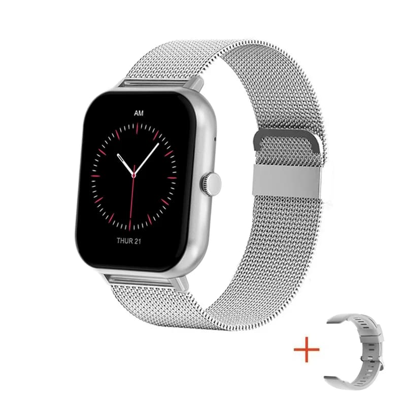 Smartwatch 2025 Montre Connectée Cardio – Tracker Fitness Android pour Homme & Femme - Silver mesh