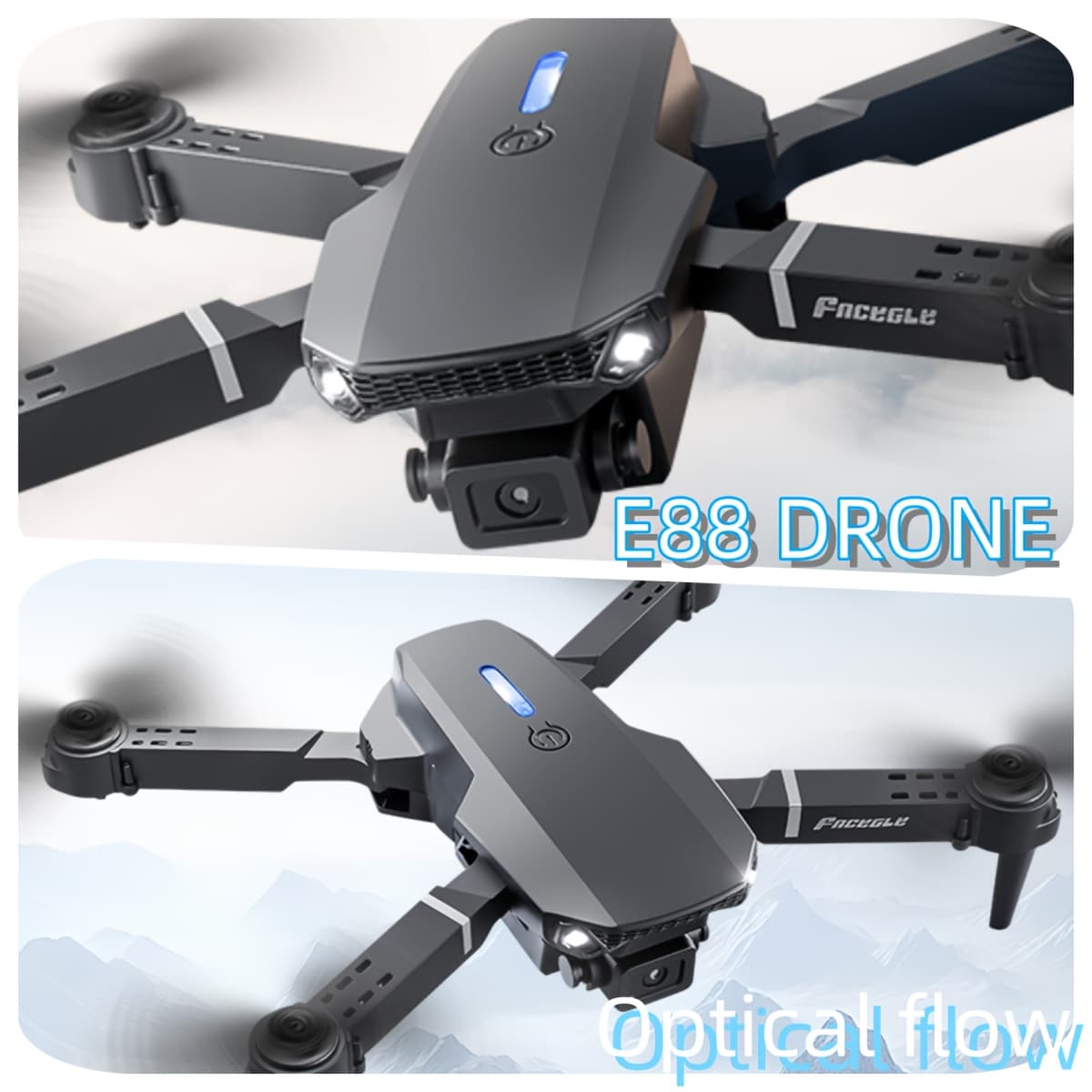 Drone FACEGLE E88 â Vol Ă 360°, Double CamĂ©ra HD, LĂ©ger et Pliable, Technologie de Pointe