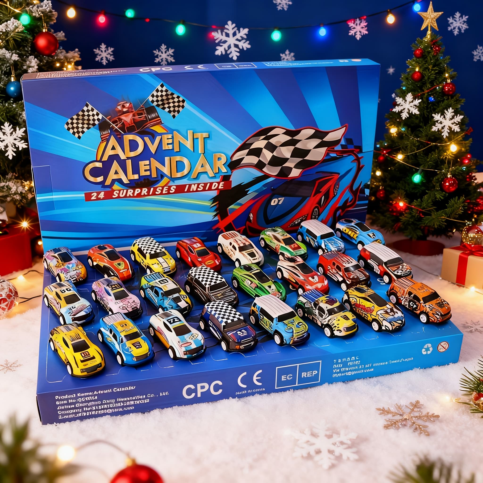 Calendrier de l’Avent 24 Voitures de Course – Cadeau Ludique & Collector pour Noël