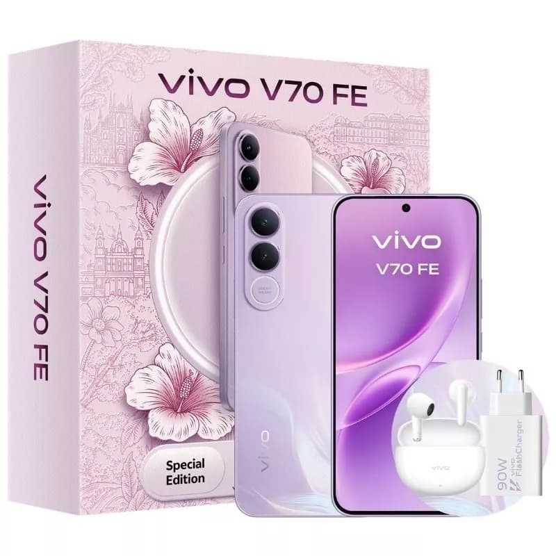 Smartphone Vivo V70 FE 8GB/ 256GB/ 6.83’/ 5G/ Púrpura/ Incluye Cargador + Auriculares