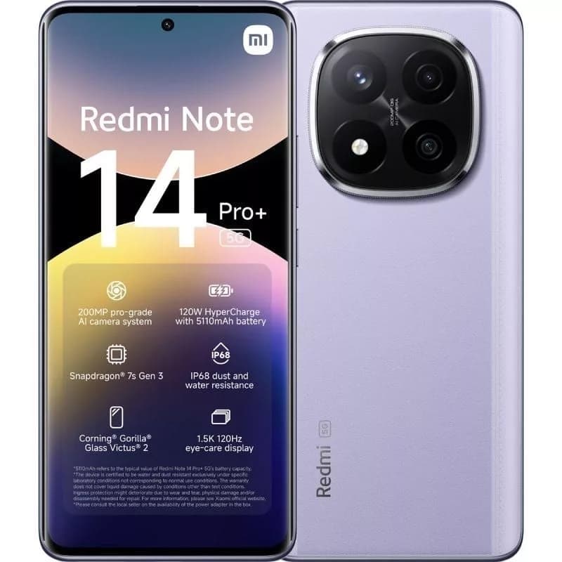 Smartphone Xiaomi Redmi Note 14 Pro+ 12GB/ 512GB/ 6.67’/ 5G/ Púrpura
