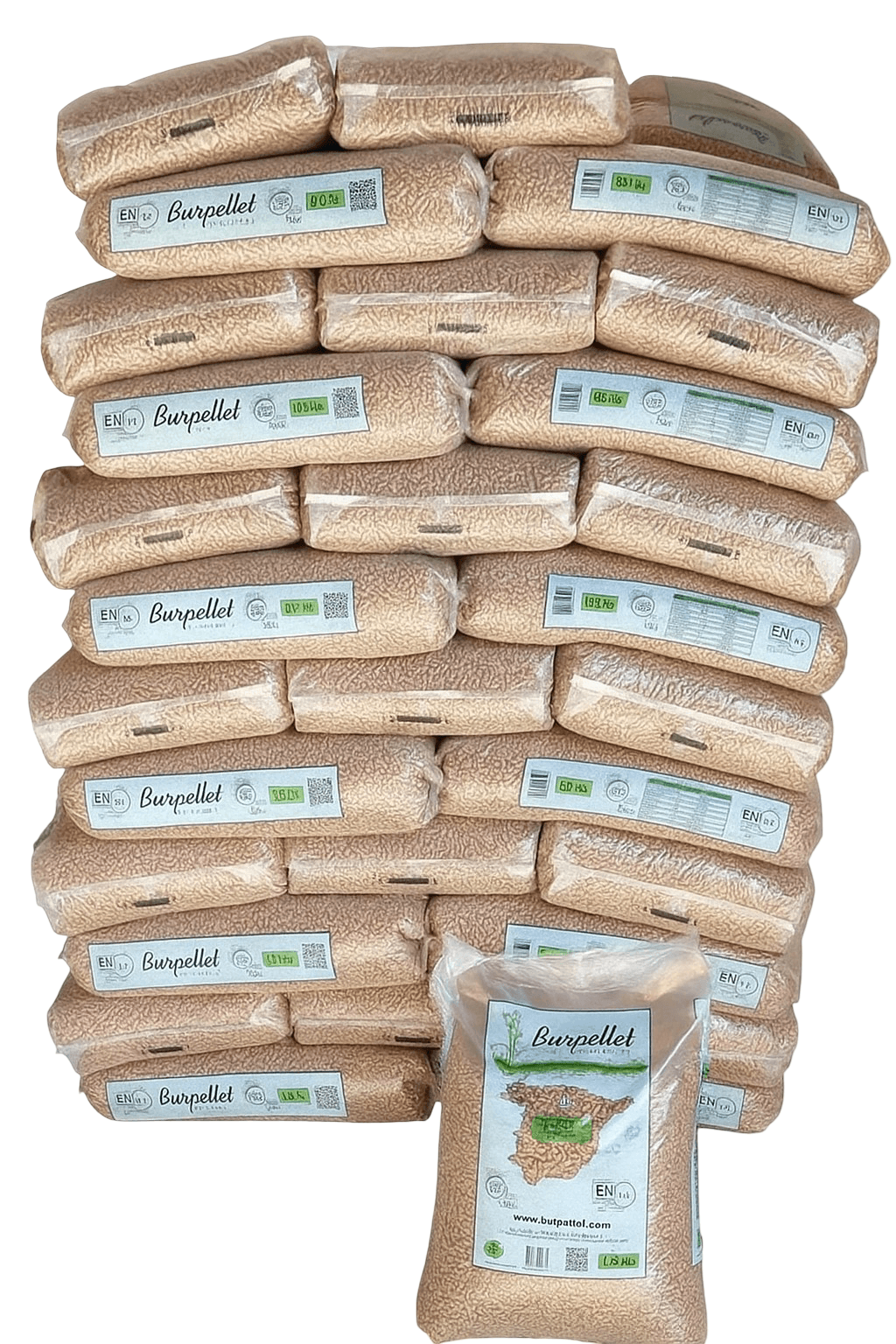 Palete Burpellet com 72 sacos de 15 kg.
