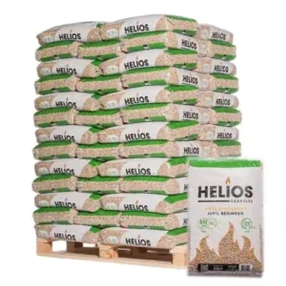 Granuleo — Pellets HELIOS 65 sacs de 15 kg Ø 6 mm PCI ≥ 4,6 kWh/kg