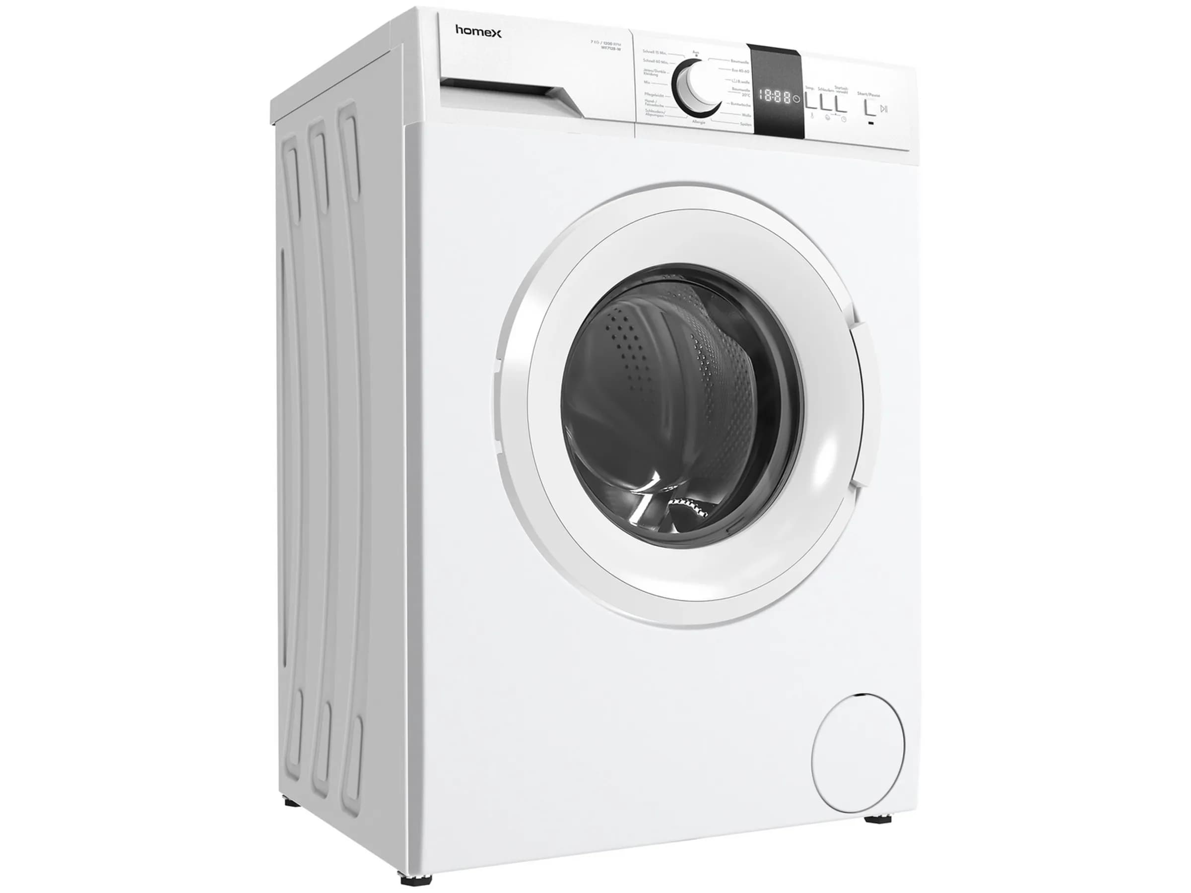 homeX Waschmaschine 7kg 1200 U/Min WF712B-W