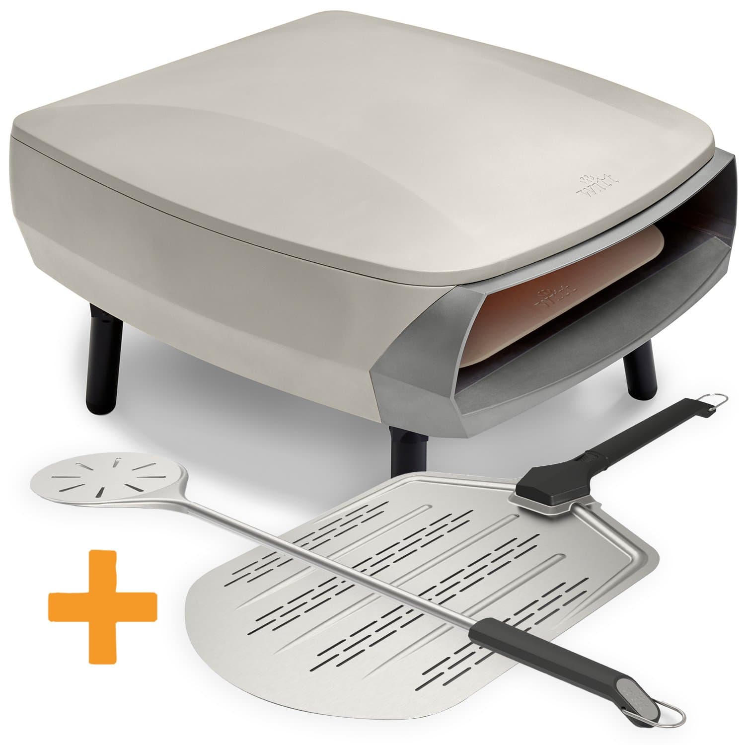 Witt Pizzaofen Gas Etna Fermo 16" matt creme inkl. Pizzaschieber 36 cm + Pizzawender