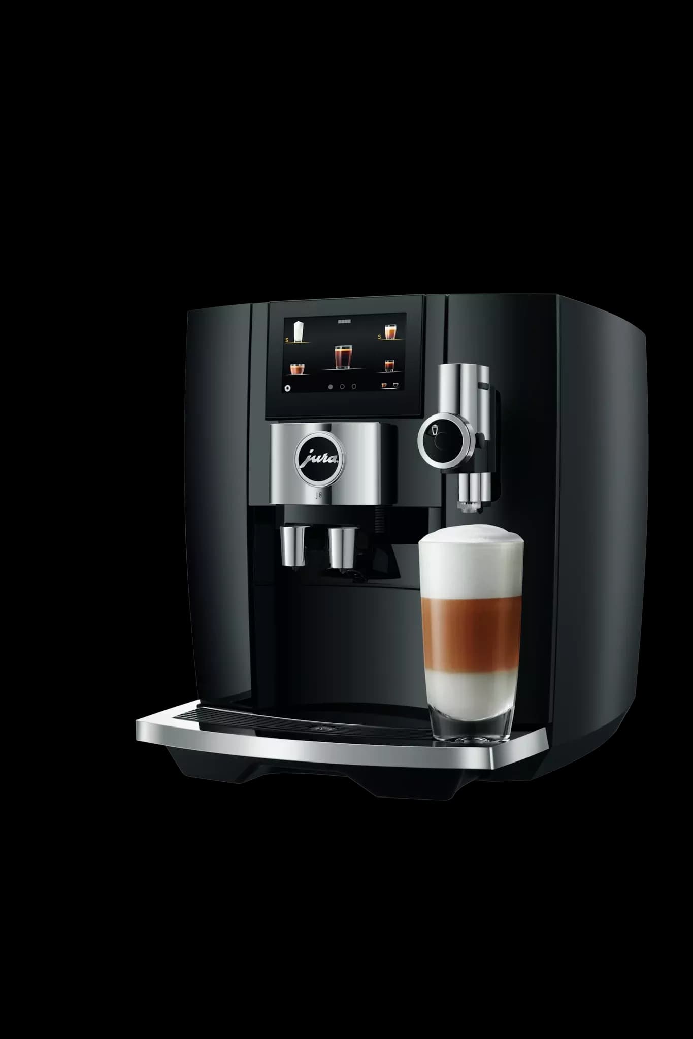 Jura J8 Piano Black EA Kaffeevollautomat, 280g Bohnenbehälter,