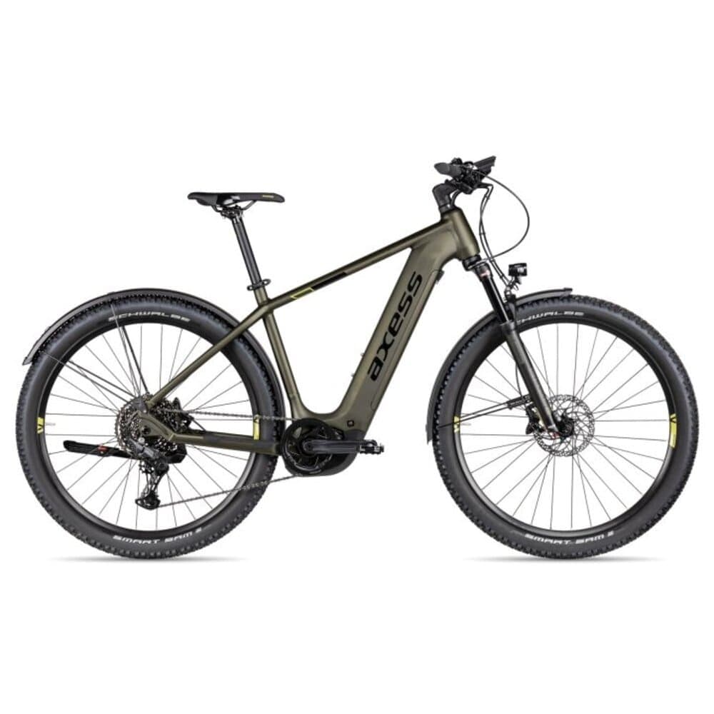 E-Mountainbike Axess Force Pro Allroad 29" 2025 olive matt/black/lime - Grün