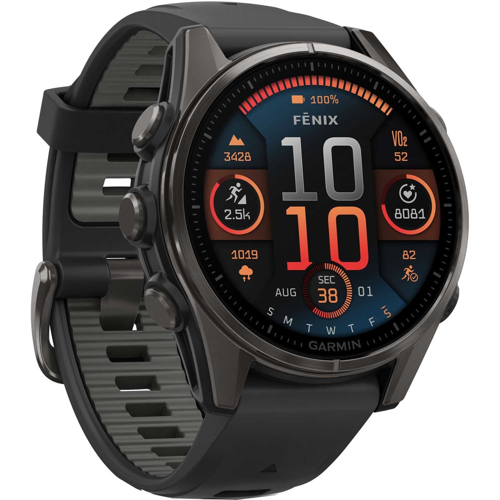 Garmin fenix 8 AMOLED Sapphire GPS Smartwatch 43mm - Schwarz