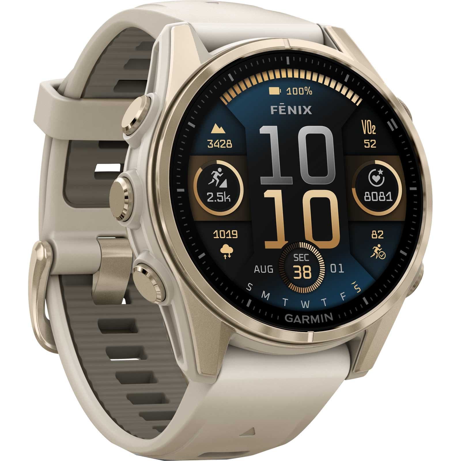 Garmin fenix 8 AMOLED Sapphire GPS Smartwatch 43mm - Beige