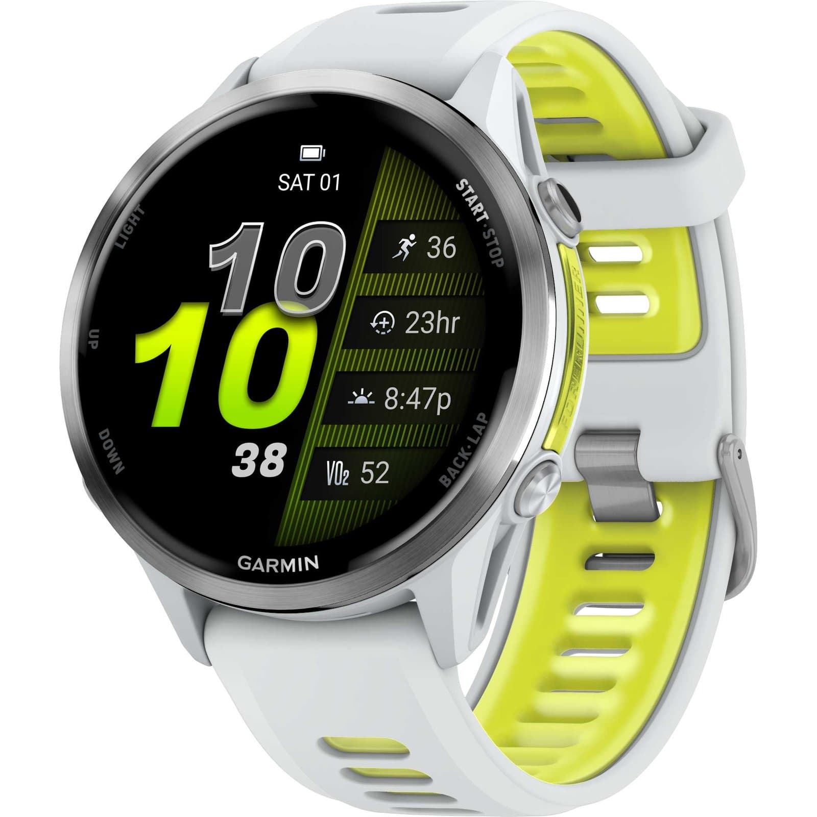Garmin Forerunner 970 GPS Smartwatch - Steinweiss