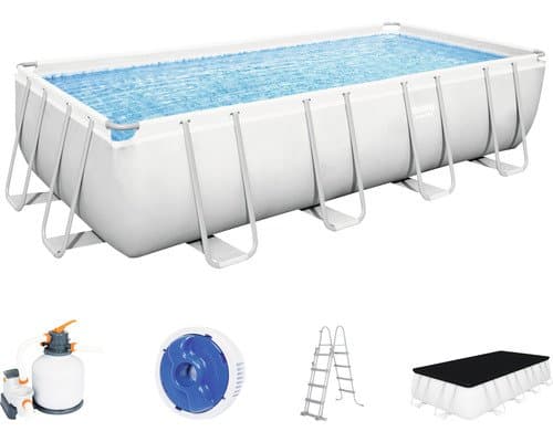 Bestway Aufstellpool Framepool Set Power Steel eckig 732x366x132 cm inkl.