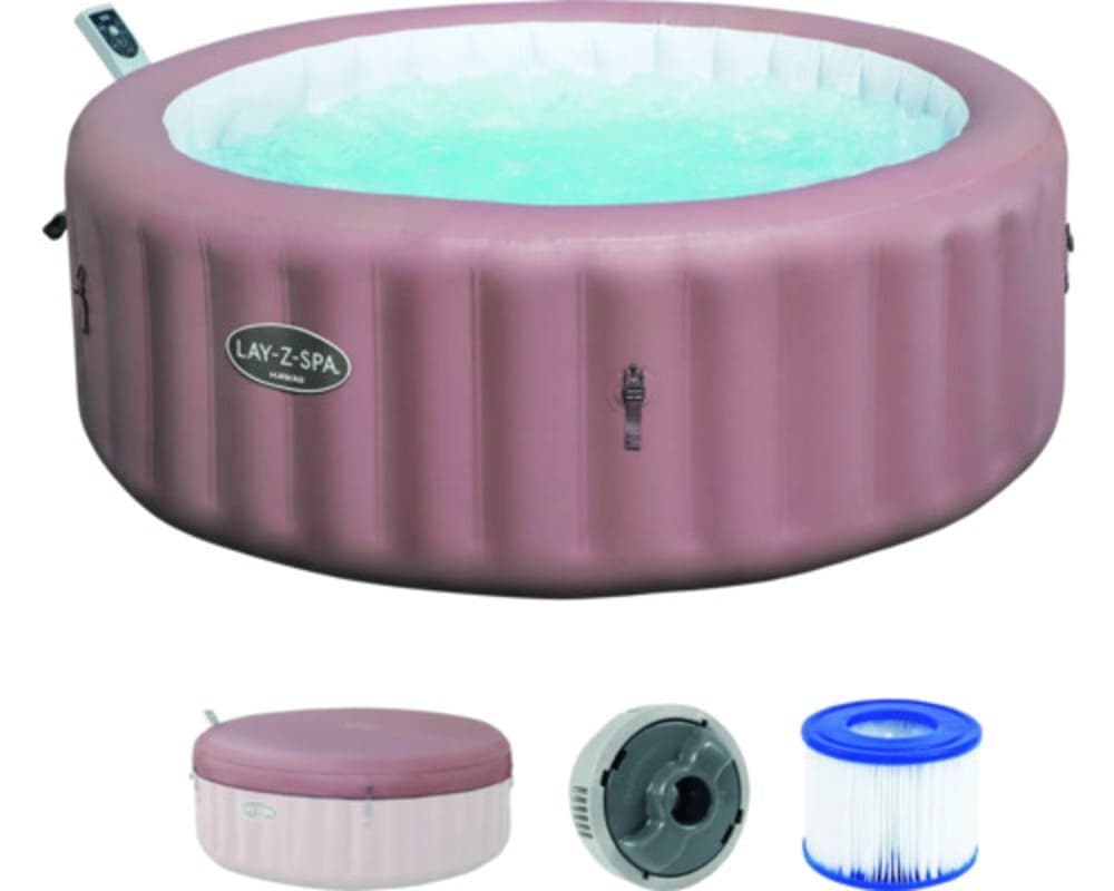Lay-Z-Spa Hawaii Aufblasbarer Whirlpool Bestway braun Ă 196 cm fĂŒr 6 Personen