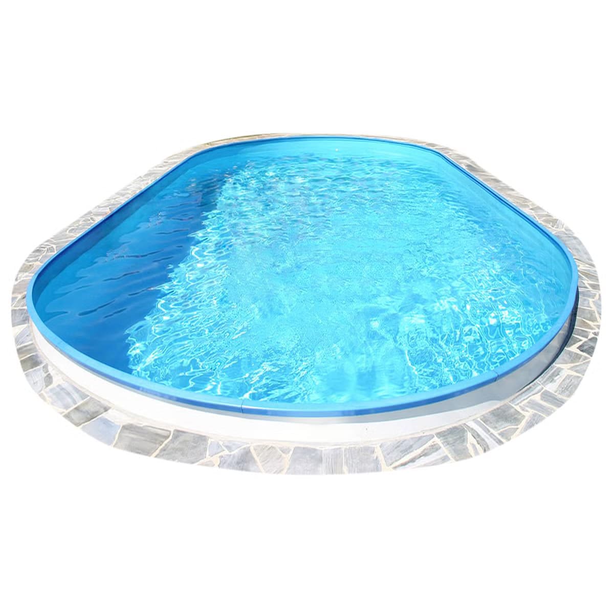 Planet Pool Aufstellpool Stahlwandpool ovalform 600x320x120cm, Stahl 0,6mm weiß, Folie 0,6mm blau