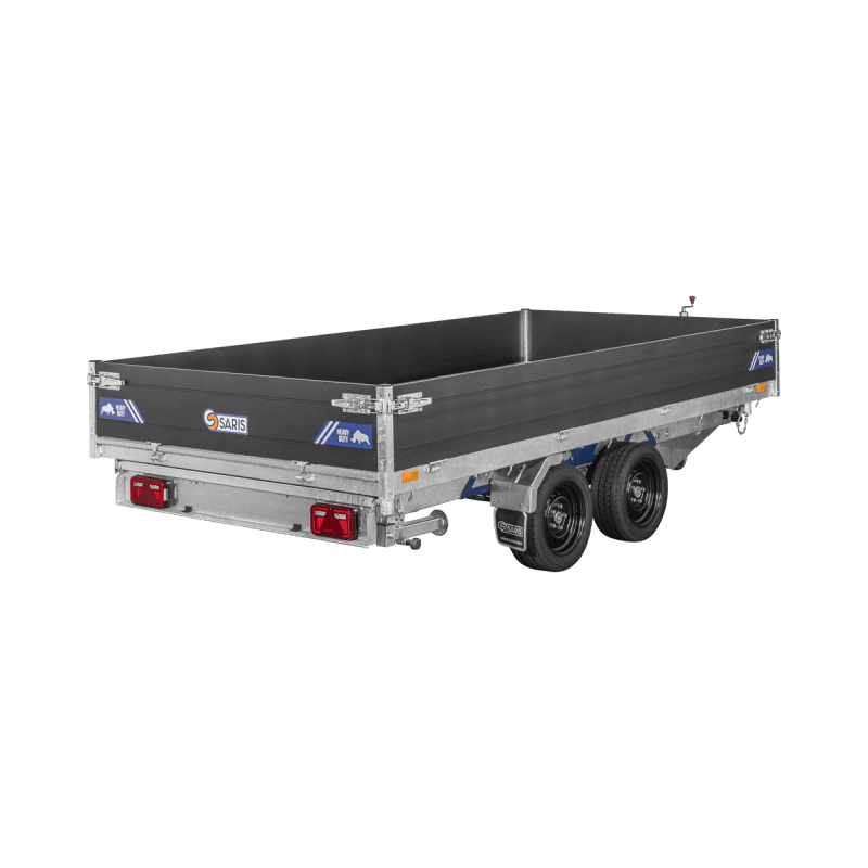 Remorque Tribenne double essieu avec pompe électrique 356 x 184 cm - PTAC 3500 kg - Saris
