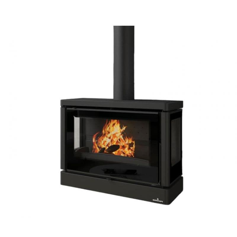 Poêle à bois suspendu raccordable ventilé 3 vitres - BRONPI Versailles - C 10 kW - BRONPI F
