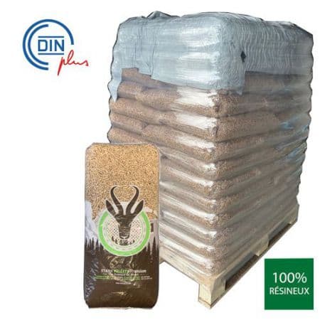 Palette Premium de Pellets Stark 100% résineux certifié DIN Plus - palette de 84 sacs de 15 kg