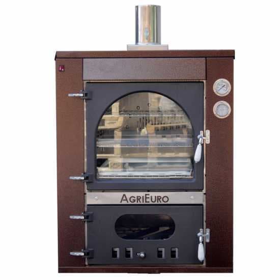 AgriEuro Magnus 100 Deluxe INC – Four à bois en acier encastrable – Cuivre émaillé – Inox