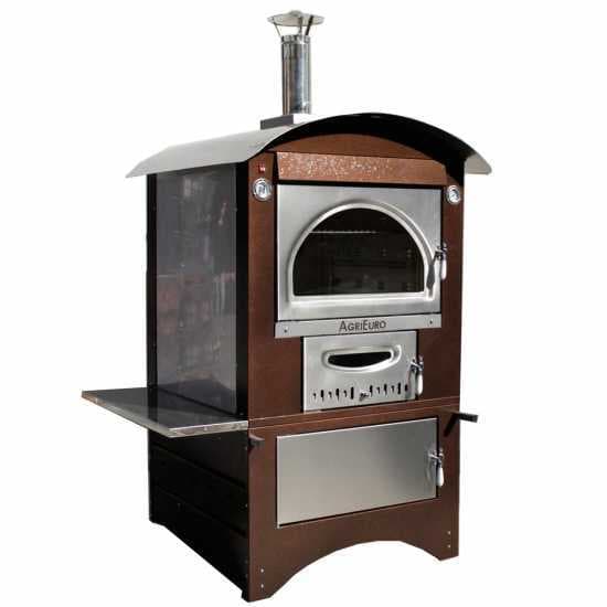 AgriEuro Maximus 80 Deluxe EXT – Four à bois en acier d’extérieur – Cuivre émaillé – Inox