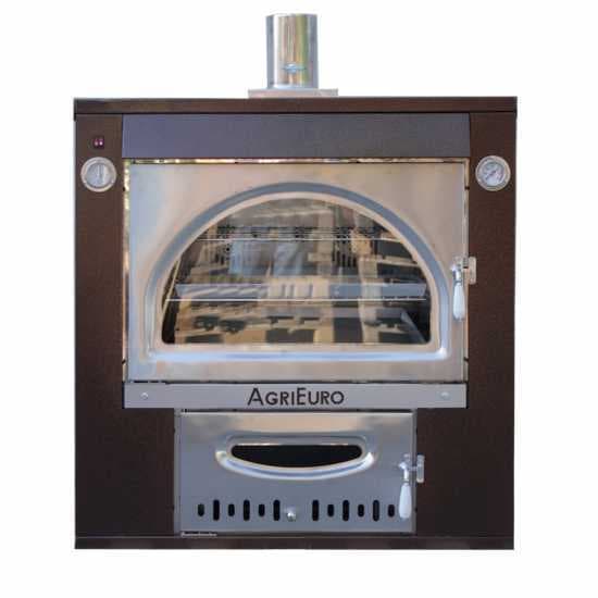 AgriEuro Maximus 80 Deluxe INC – Four encastrable à bois en acier – Cuivre émaillé – Inox