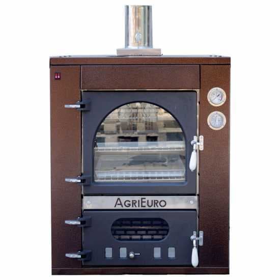 AgriEuro Medius 60 Deluxe INC – Four à bois en acier encastrable – Cuivre émaillé – Inox