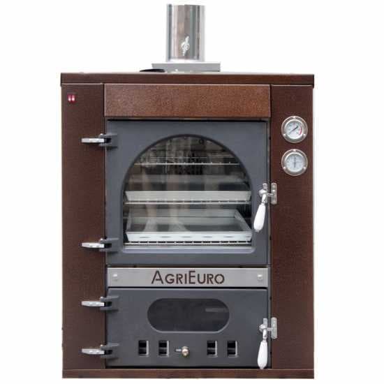 AgriEuro Medius 80 Deluxe INC – Four à bois en acier encastrable – Émaillage cuivré – Inox