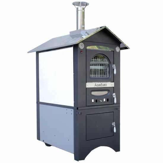 AgriEuro Medius Plus 100 EXT – Four à bois en acier d’extérieur – ventilé, toit inox
