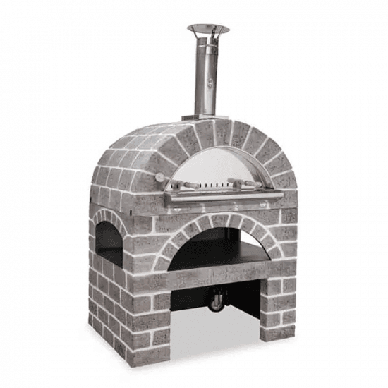 AgriEuro Pulcinella STONE â Four Ă bois pour pizza dâextĂ©rieur Gris de 80X60 â 4 pizzas