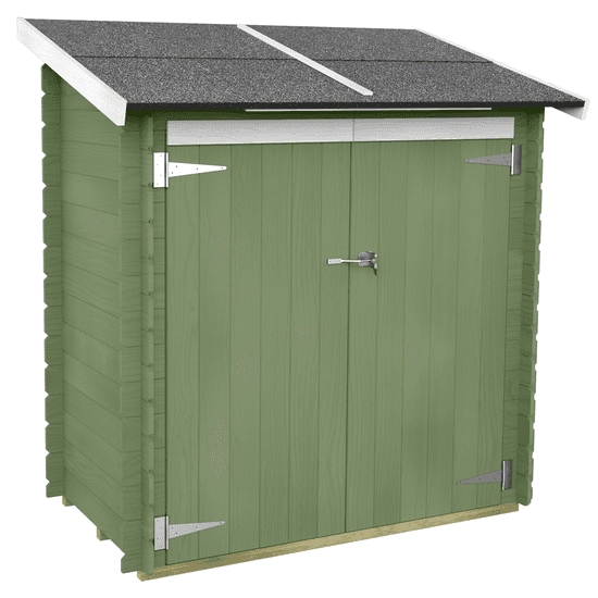 Alce Ambrogio 155×85 vert – Abri de jardin en bois – Toit à une pente – 155x85x165 cm