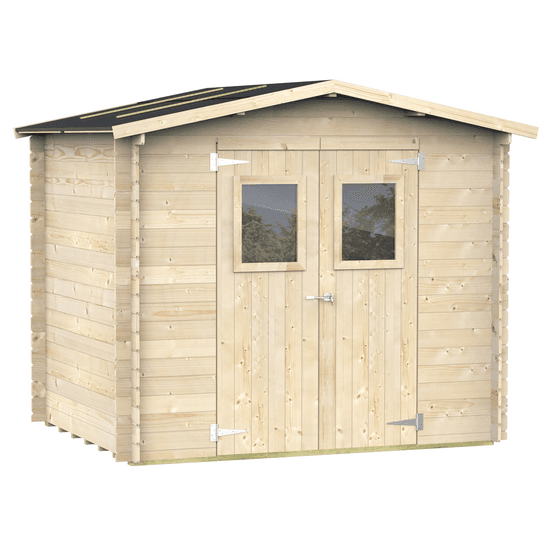 Alce Hobby 248×198 – Abri de jardin en bois – Avec fenêtres et porte à double battant – 248x198x217 cm