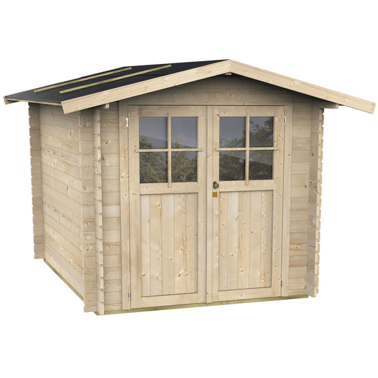 Alce Opera 215×180 – Abri de jardin à bois – Avec fenêtres et porte à double battant – 215x180x207 cm