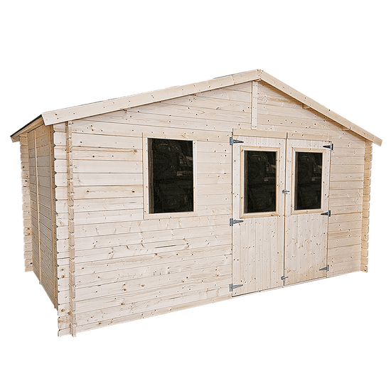 Alce Sara 396×396 – Abri de jardin en bois – Avec fenêtres – 396 x 396 x 236
