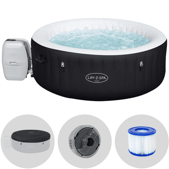 Bestway Lay-Z-Spa Miami AirJet 60001 noir – Ø180×66 cm – Spa gonflable pour 3-4 personnes