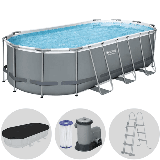 Bestway Power Steel 56710 – 549 x 274 x 122 cm – Piscine ovale