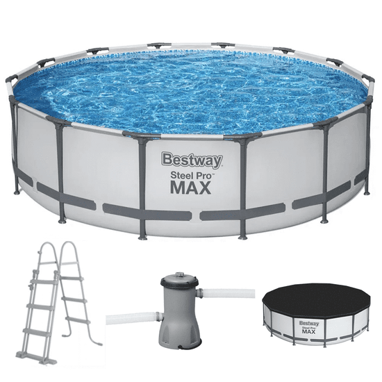 Bestway Steel Pro max 56950 – Ø427×107 cm – Piscine ronde pour 7-8 personnes