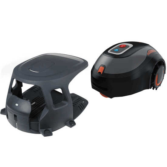 Black & Decker BCRMW123-QW – Robot tondeuse avec câble périphérique – tondeuse avec batterie au lithium 12V