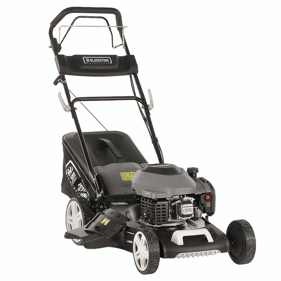 Blackstone Essentials ESP 510-200 – Tondeuse à gazon thermique autotractée BullMach ACHILLE 51 MY22 – 4 en 1 – Moteur de 200cm3