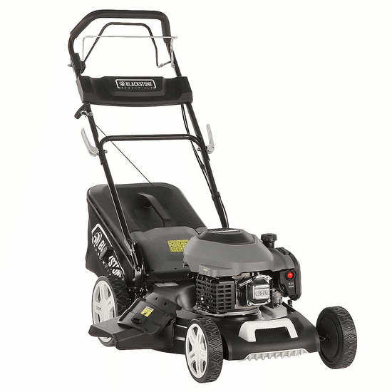 BlackStone Essentials ESP 560-224 – Tondeuse à gazon thermique tractée – 4 en 1 – Motteur thermique de 224 cm3