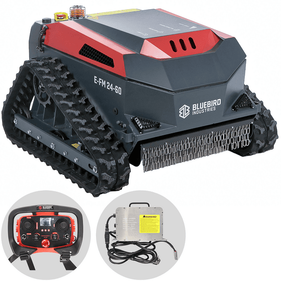Blue Bird E-FM 24-60 – Robot de tonte sur chenilles à batterie – 80 V/50 Ah – Radiocommandé