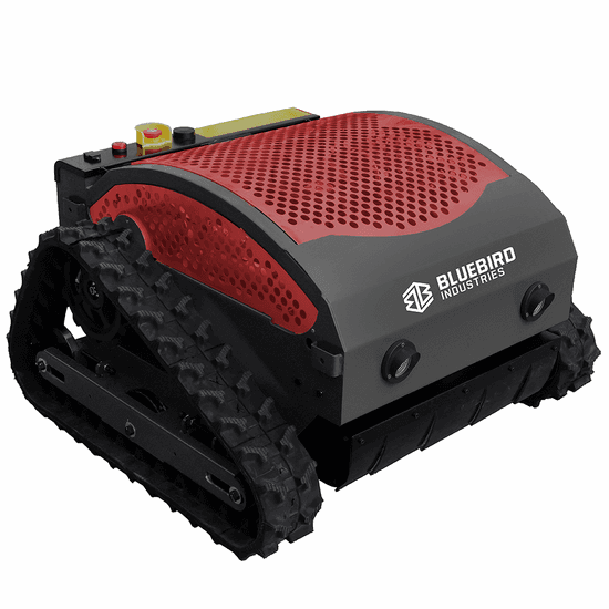 BlueBird FM 23-53 – Robot tondeuse sur chenilles hybride (thermique + batterie) – Radiocommandé