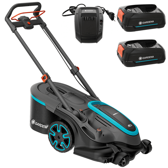 Gardena PowerMax Duo 46/36V P4A – Tondeuse à gazon à batterie – 2x18V 2.5Ah – Coupe 46 cm