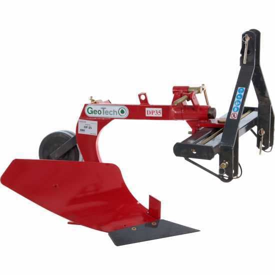 Geotech DP35 – Charrue mono-soc – Réglage latéral manuel par vis – Pour tracteurs avec attelage à trois points