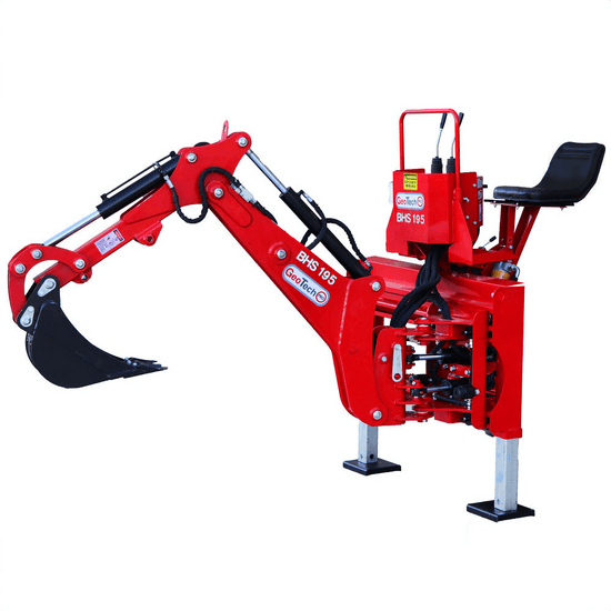 GeoTech-Pro BHS 195 – Pelle rétro pour tracteur avec déplacement latéral