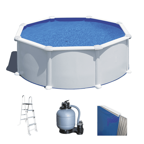Gre Atlantis Ronde Ø350 x 132 cm – Piscine hors-sol en acier