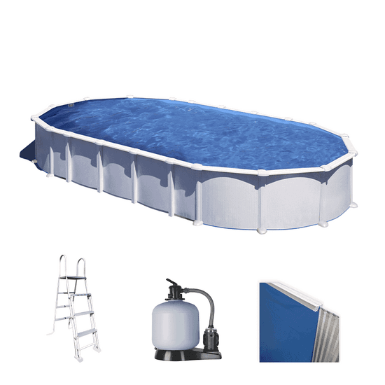 Gre Haiti Ovale 1000 x 550 x 132 cm – Piscine hors-sol – Traverses enterrées